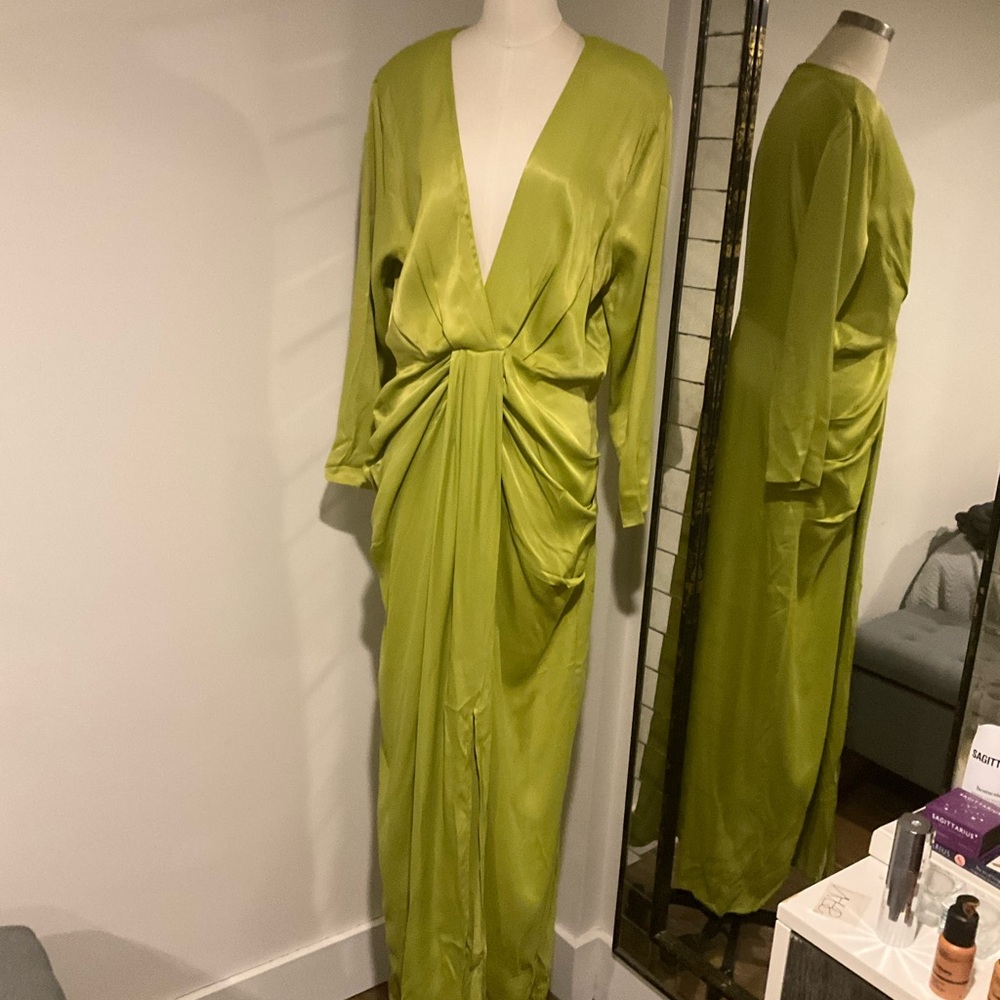 Mango Ruched Satin Dress - Picture 2 of 7